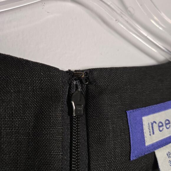 100% Linen Black Sleeveless Maxi Dress Size 12 Summer Fairy Grunge Classic - Picture 10 of 16